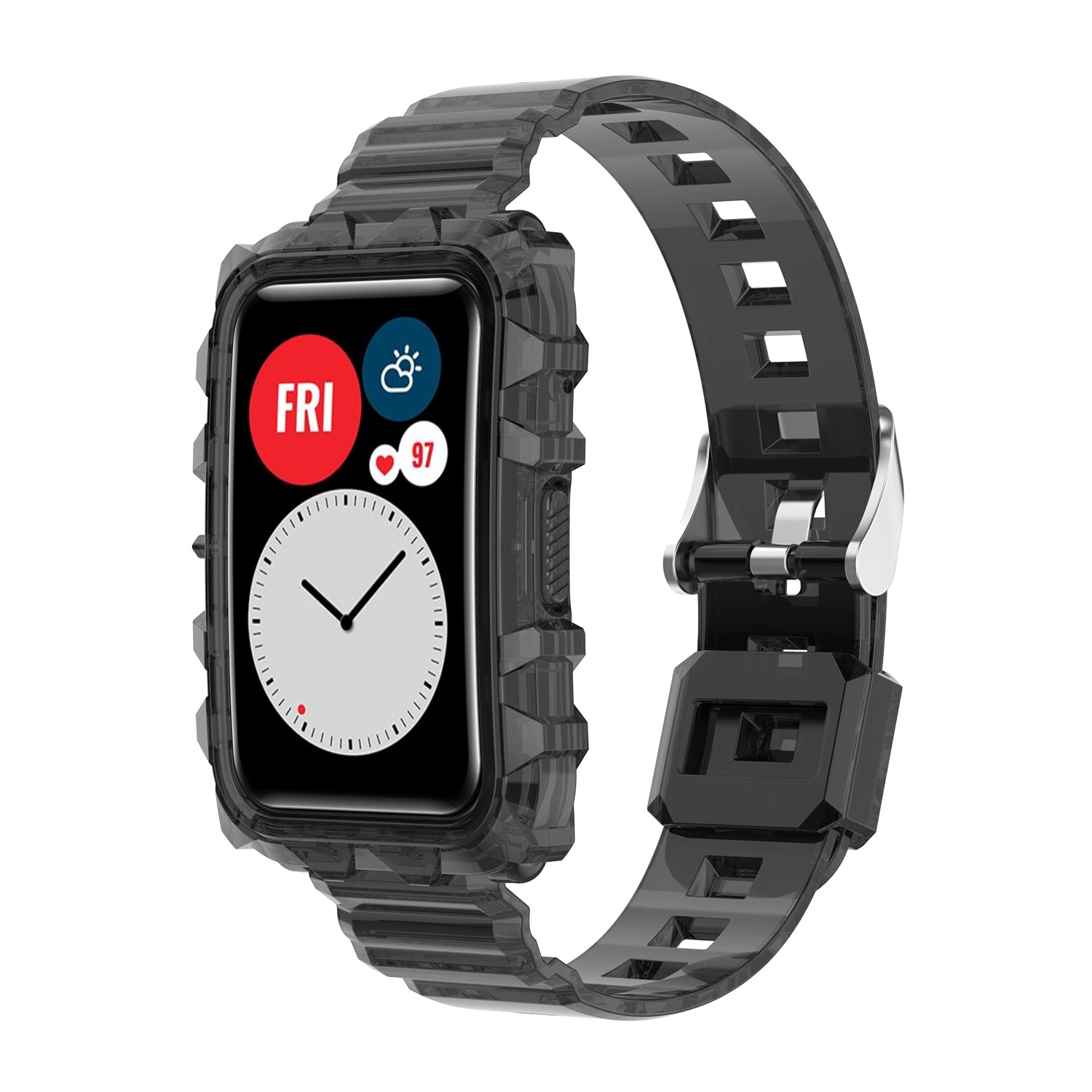 Transparent TPU Integrated Smart Watch Band Wrist Strap Frame for Huawei Watch Fit Fit 2 Fit New One Size Transparent TPU Integrated Smart Watch Band Wrist Strap Frame for Huawei Watch Fit Fit 2 Fit New One Size
